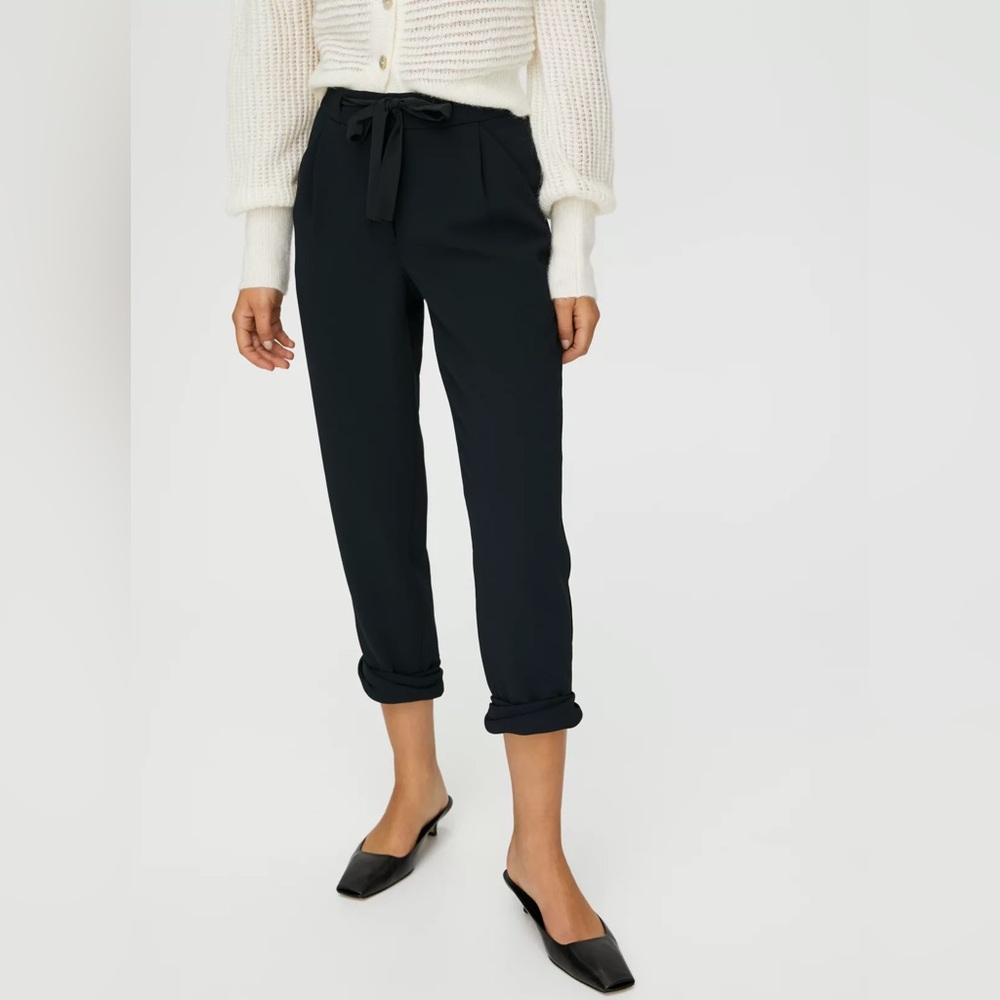 100% silk Wilfred pant- black